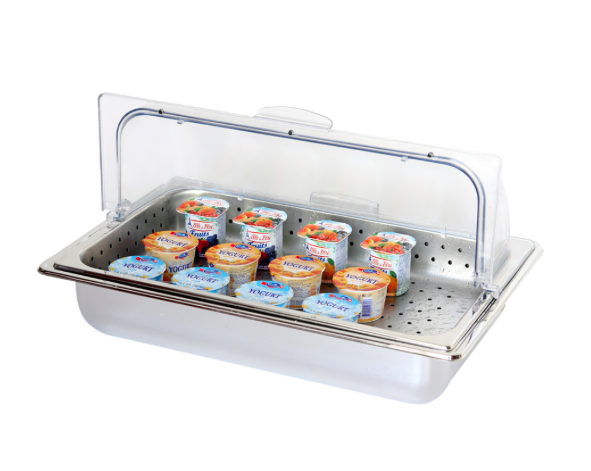 BANDEJA REFRIGERADOR INOX. C/ TAPA+DOS BOTELLAS R
