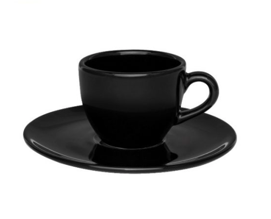 TAZA CAFE C/PLATO 75ML LOZA OXFORD COUP BLACK