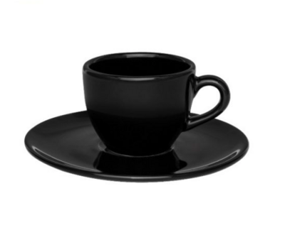 TAZA CAFE C/PLATO 75ML LOZA OXFORD COUP BLACK