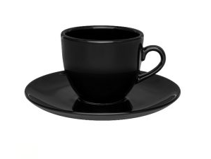 TAZA TE 200ML C/PLATO LOZA OXFORD COUP BLACK