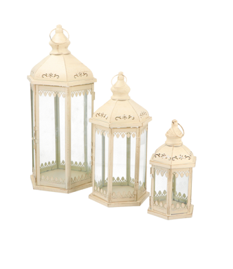 FAROL EN METAL PINTADO SET X 3