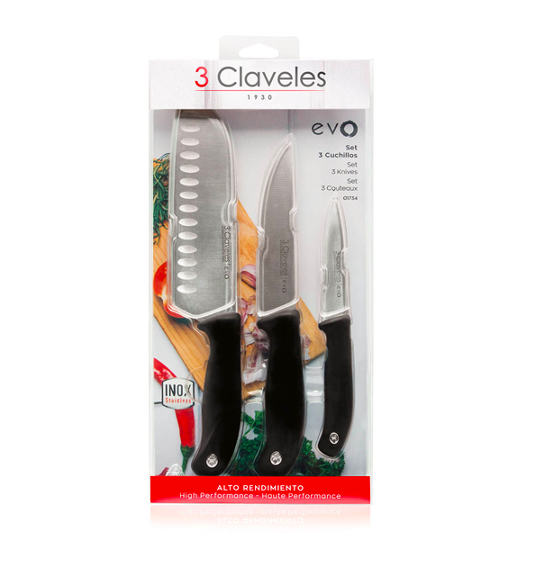 SET X 3 CUCHILLOS EVO 3 CLAVELES