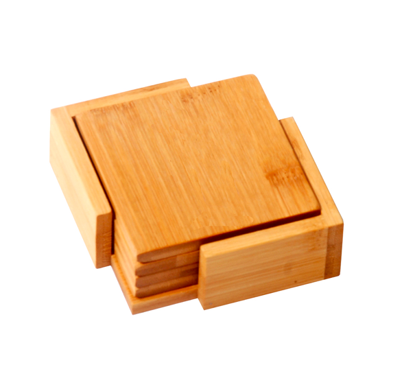 SET 4 POSAVASOS BAMBOO 10X10  SELECTA