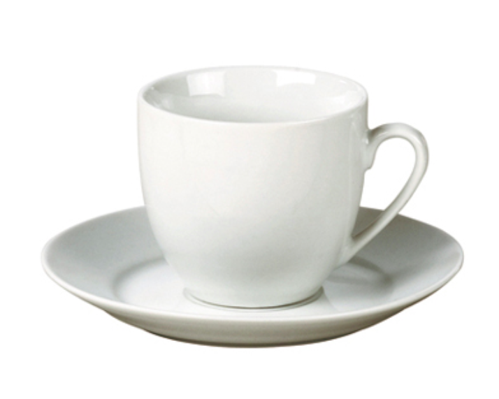 TAZA TE OVAL 220ML C/PLATO PORCELANA SELECTA