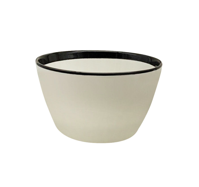 BOWL 13CM BLANCO BORDE NEGRO