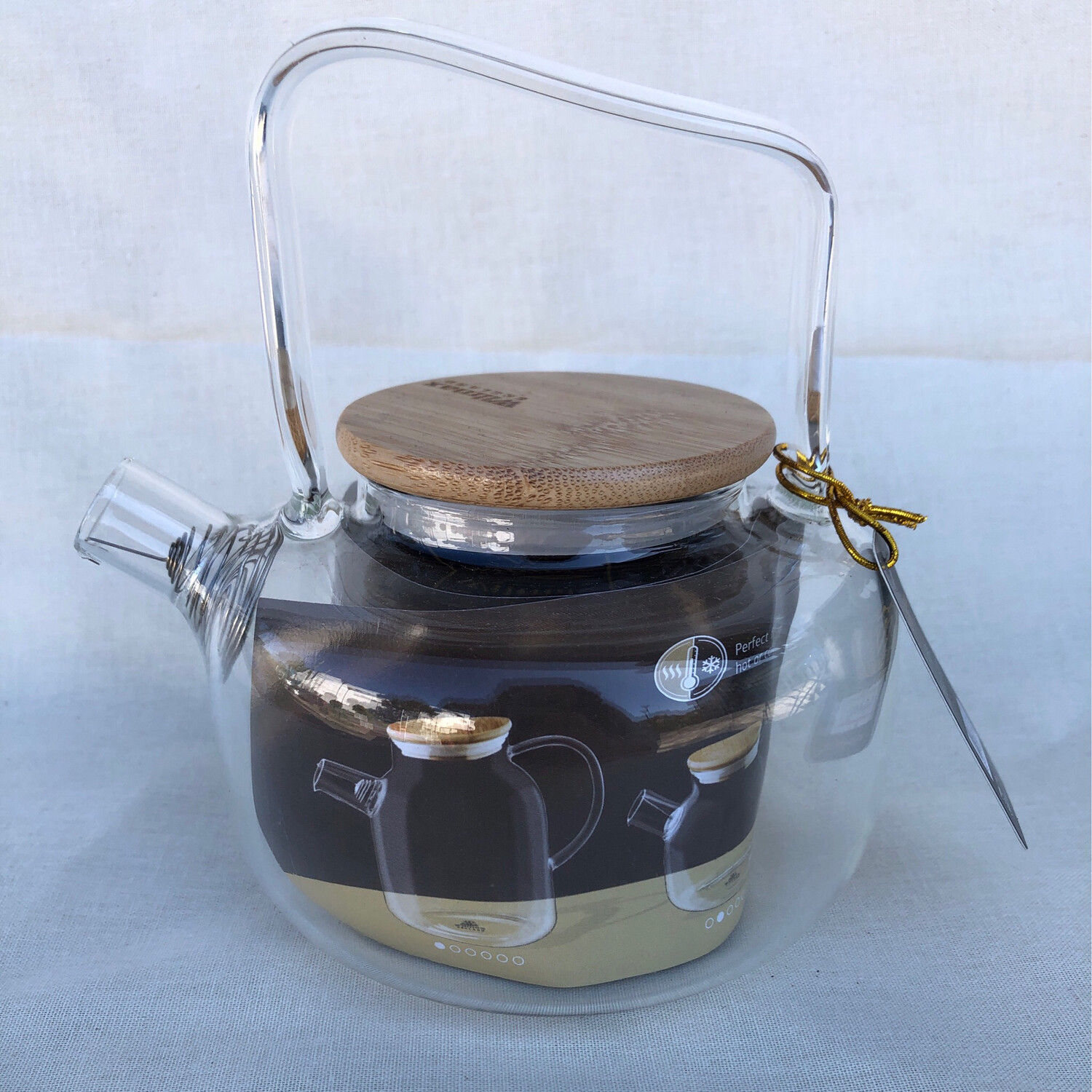 TETERA 600ML C/TAPA BAMBU THERMO GLASS WILMAX