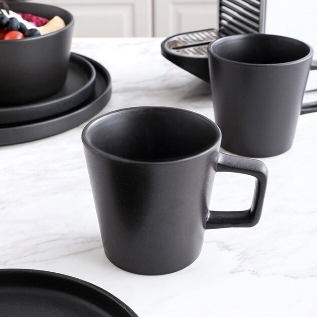 MUG ASA RECTA STONE 325ML NEGRO SELECTA