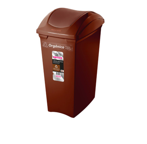 BASURERO SELECTIVO T/BASCULANTE MARRON 40 LT SANREMO