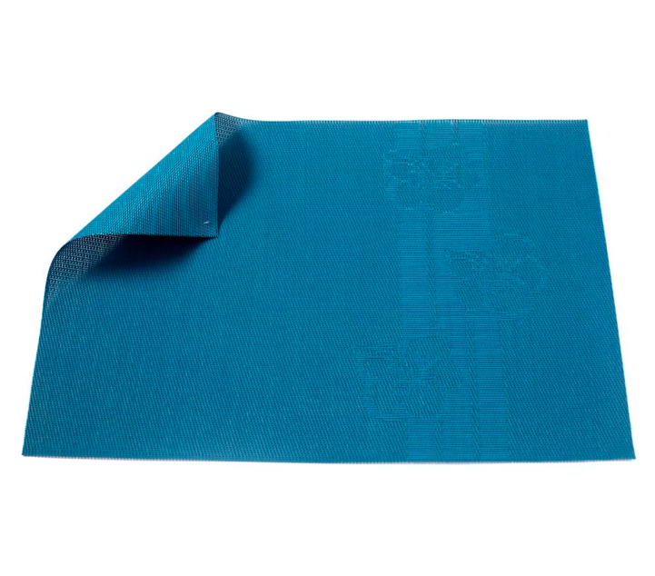 INDIVIDUAL PVC 47X32 TURQUESA C/FLORES
