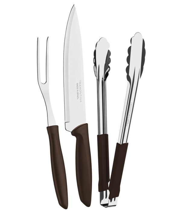 JGO ASADO 3 PIEZAS PLENUS TRAMONTINA(PINCHO,CUCHILLO,CHAIRA)