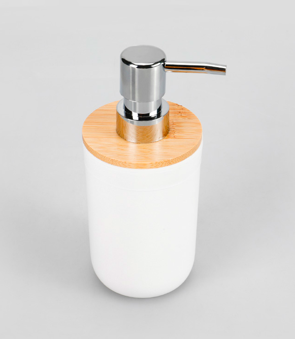 DISPENSADOR BLANCO CON BAMBU