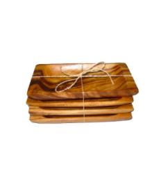SET X 4 BANDEJAS RECT MADERA SELECTA