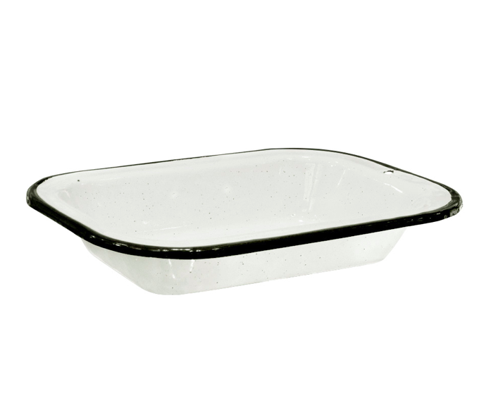 ASADERA 26CM ESMALTADO BLANCO B/NEGRO CINSA