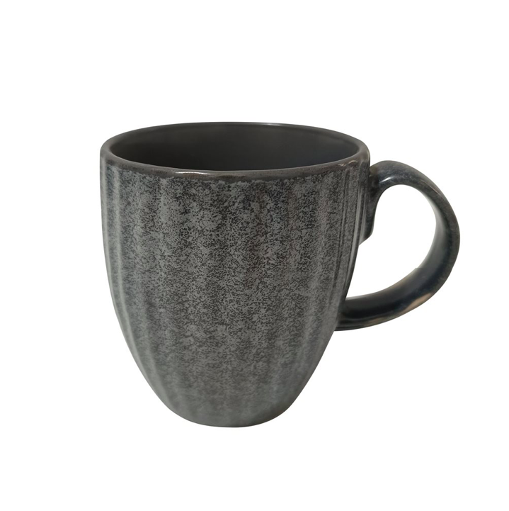 MUG 355ML GRIS MOTEADO BORDE LINEAS