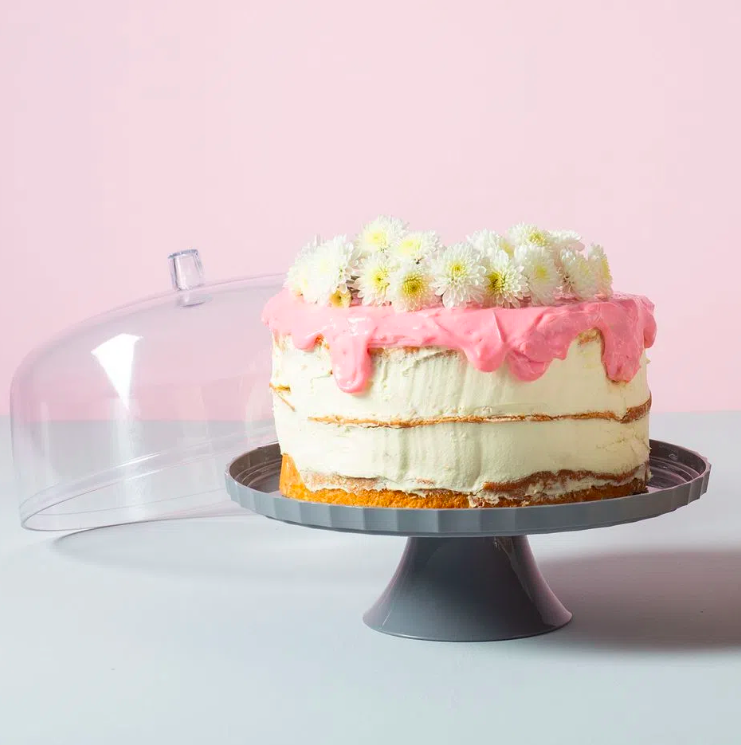 PORTA TORTA C/PIE 25CM ACRILICO OU