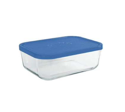 RECIPIENTE  C/TAPA AZUL/BLANCA RECT 1300CC IGLOO