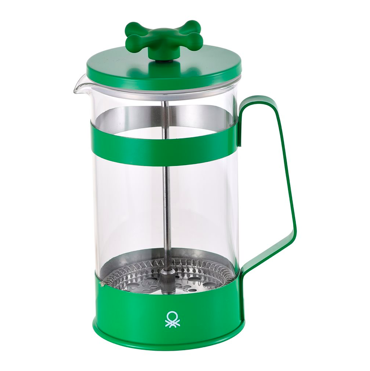 CAFETERA 6TZAS INOX BOROSILICATO VERDE  BENETTON