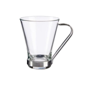 TAZAS DE VIDRIO C/ASA METAL  VIVALTO