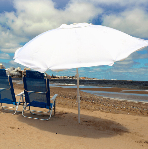 SOMBRILLA PLAYA 1.80M BLANCO RAY ZERO