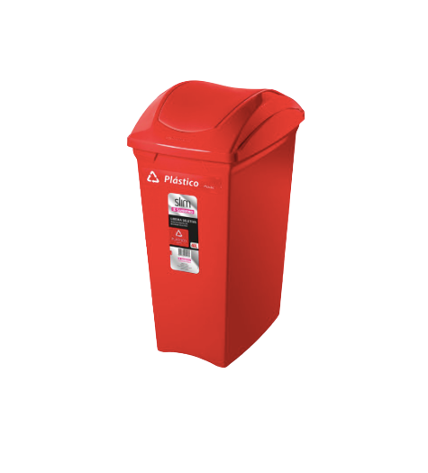 BASURERO SELECTIVO T/BASCULANTE ROJO 40 LT SANREMO