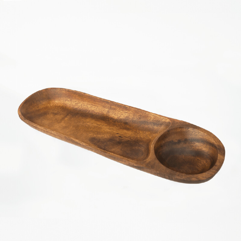 COPETINERO  MADERA OVAL CON DIPERA  41X13