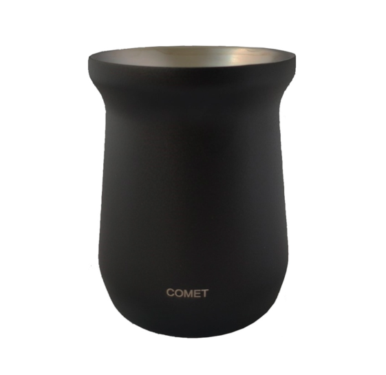 MATE ACERO INOX 160ML NEGRO COMET