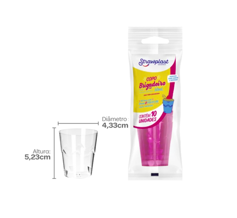 VASO 50ML PLASTICO X 10UN STRAWPLAST