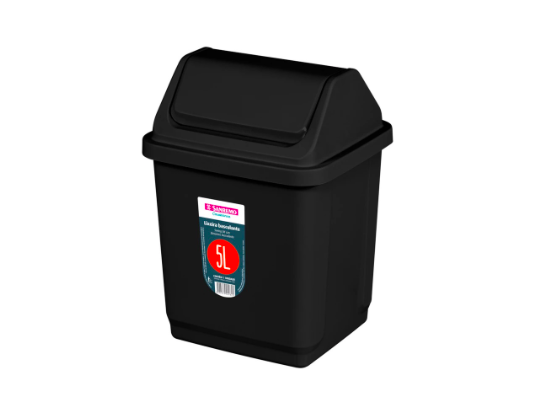 BASURERO BASCULANTE NEGRO 5L SANREMO