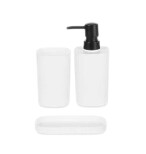 SET 3 PZAS BAÑO PLASTICO BLANCO BERILO