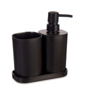 SET 3 PZAS BAÑO PLASTICO NEGRO BERILO