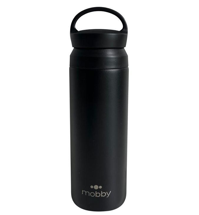 BOTELLA DEPORTIVA TERMICA 500ML C/FILTRO NEGRO MOBBY