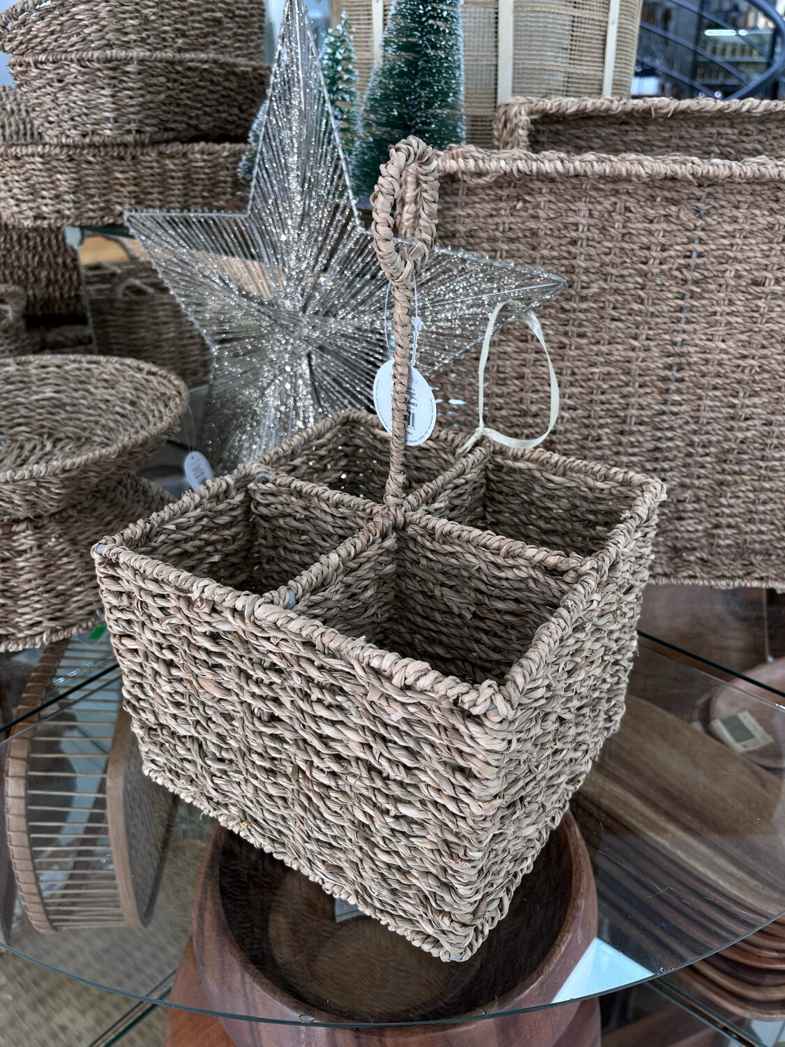ORGANIZADOR 4 DIV 20X20XH15CM SEAGRASS  SELECTA