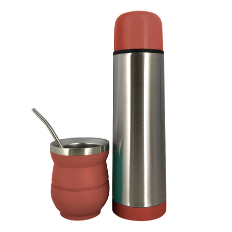 SET MATE C/BOMBILLA Y TERMO 500ML CORAL