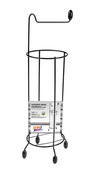 PORTA PAPEL HIGIENICO P/PISO NEGRO