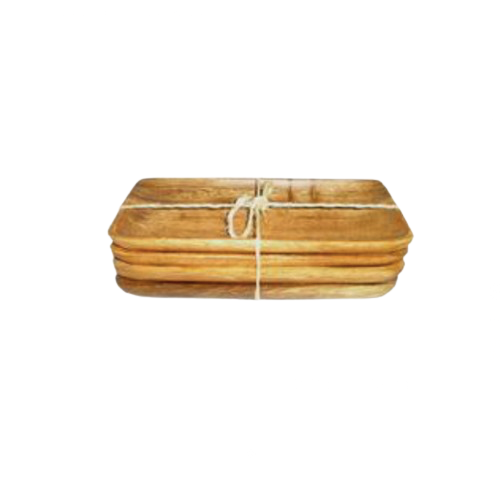 SET X4 BANDEJAS CH RECT MADERA 20X10X2,5
