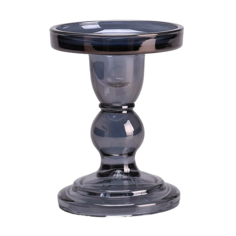 CANDELABRO VIDRIO D8.5XH11.6  COLOR HUMO SELECTA
