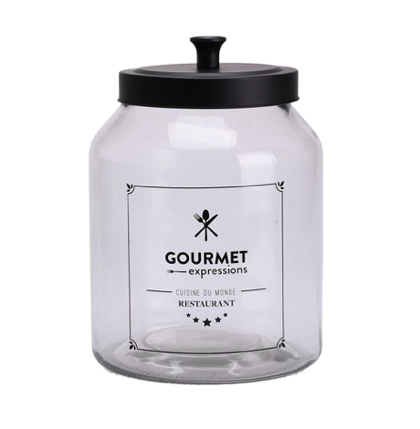 RECIPIENTE VIDRIO 2LTS C/TAPA NEGRA