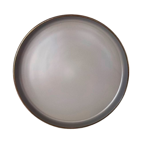 PLATO POSTRE 20CM GRIS BORDE NEGRO SELECTA