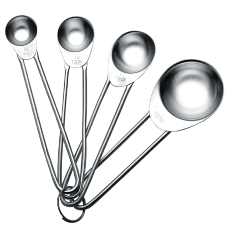 SET x4 CUCHARAS MEDIDORAS 1/1.5/2.5/5ML ACERO SELECTA