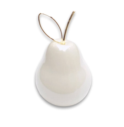 PERA DECORATIVA GRANDE CERAMICA C/DORADO