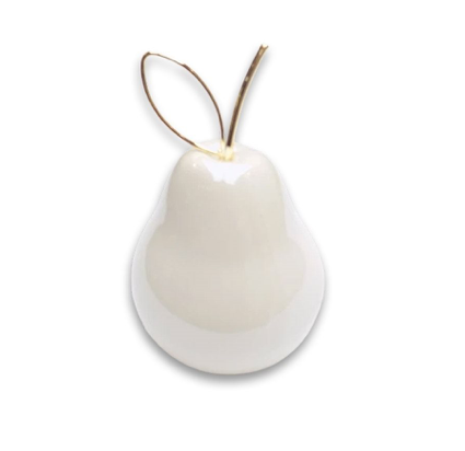 PERA DECORATIVA CHICA CERAMICA C/DORADO