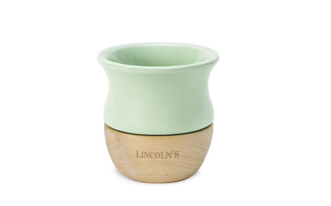 MATE NAURU BASE DE MADERA CERAMICA VERDE  LINCOLNS