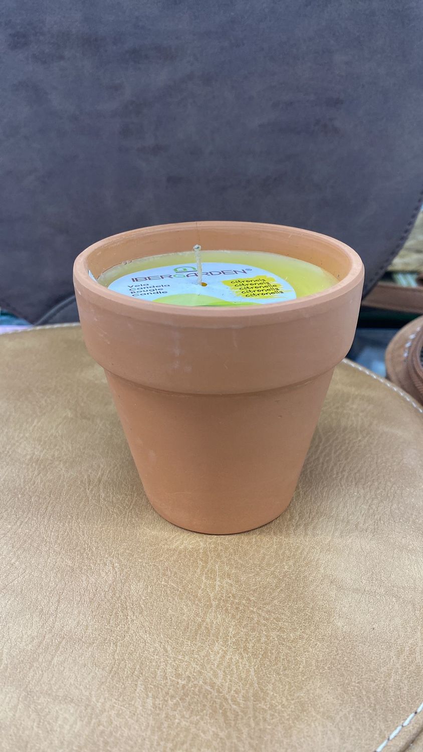 VELA VASOS BARRO GERANIO CITRONELA