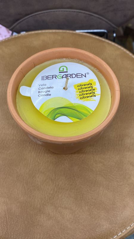 VELA VASOS BARRO GERANIO CITRONELA
