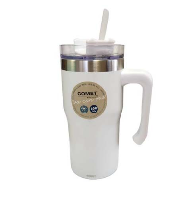 VASO TERMICO 600ML C/ASA BLANCO COMET