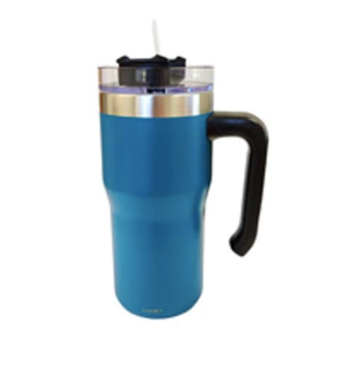 VASO TERMICO 600ML C/ASA AZUL PETROLEO COMET