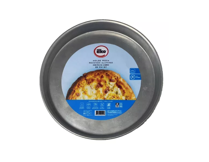 MOLDE PIZZERA  ALUMINIO 22X1.5CM FIJA ILKO