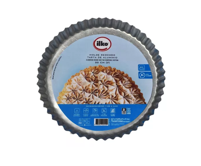 MOLDE TARTA ALUMINIO 20X3CM FIJA ILKO