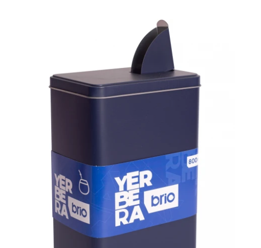 YERBERA METALICA RECTANGULAR AZUL 800GR