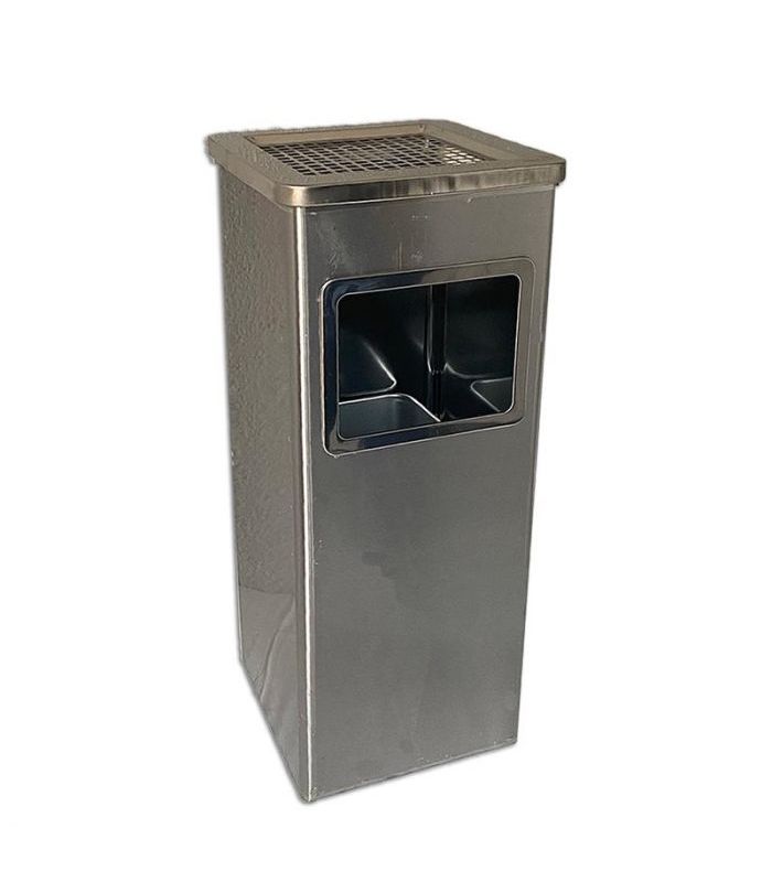 CENICERO/PAPELERA AC. INOX. CUADRADO24X24X61 CM
